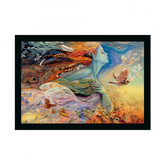 Generic Modern Art Painting with Synthetic Photo Frame (Multicolor)