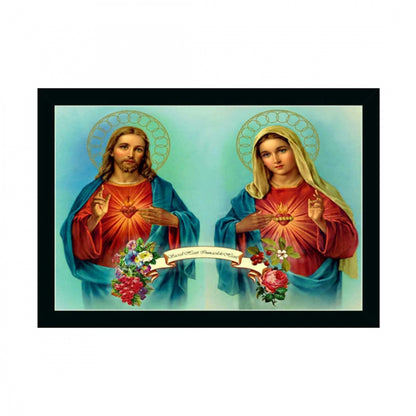 Generic Jesus Christ Painting with Synthetic Photo Frame (Multicolor)