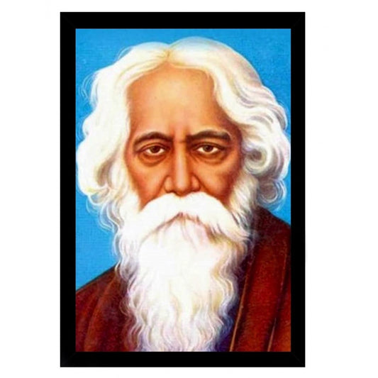 Generic Rabindra Nath Tagore Painting with Synthetic Photo Frame (Multicolor)