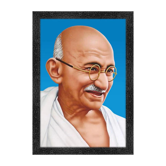 Generic Mahatma Gandhi Ji Painting with Synthetic Photo Frame (Multicolor)