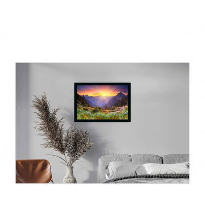 Generic Natural Scenery Painting with Synthetic Photo Frame (Multicolor)