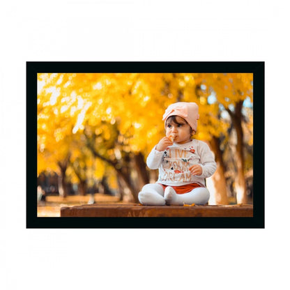 Generic Baby Photo Painting with Synthetic Photo Frame (Multicolor)