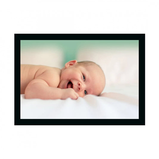 Generic Baby Photo Painting with Synthetic Photo Frame (Multicolor)