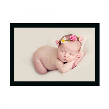 Generic Baby Photo Painting with Synthetic Photo Frame (Multicolor)