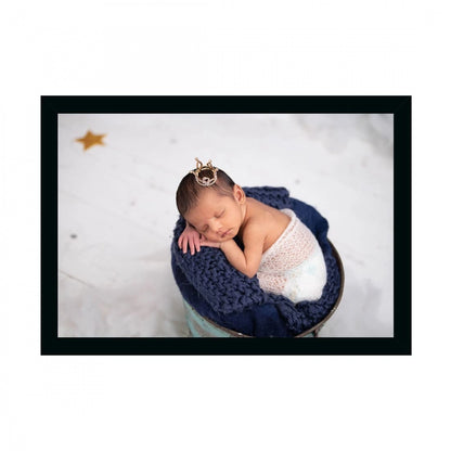 Generic Baby Photo Painting with Synthetic Photo Frame (Multicolor)