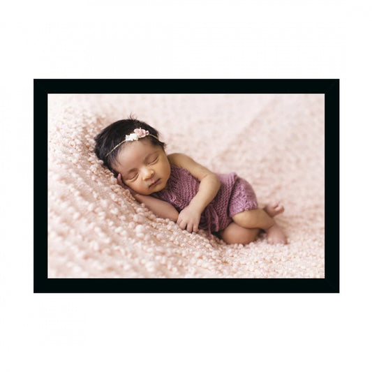 Generic Baby Photo Painting with Synthetic Photo Frame (Multicolor)