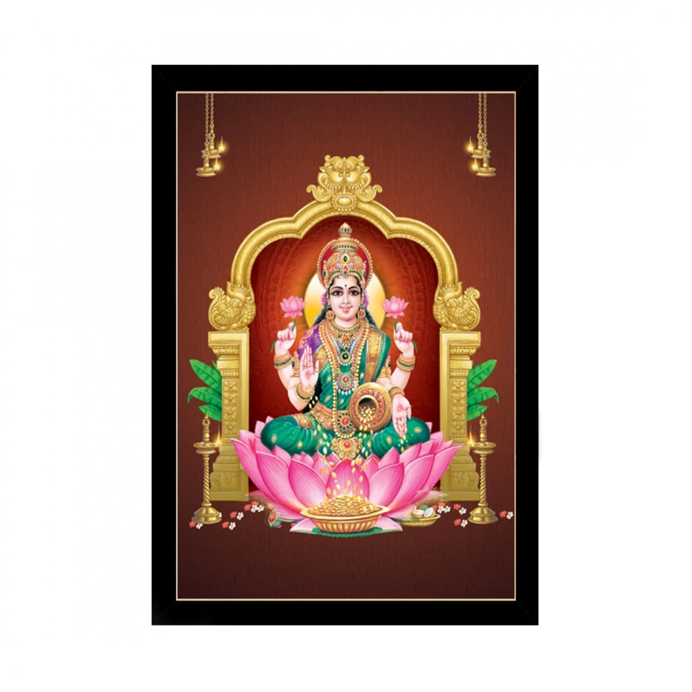 Generic Maa Laxmi Painting with Synthetic Photo Frame (Multicolor)