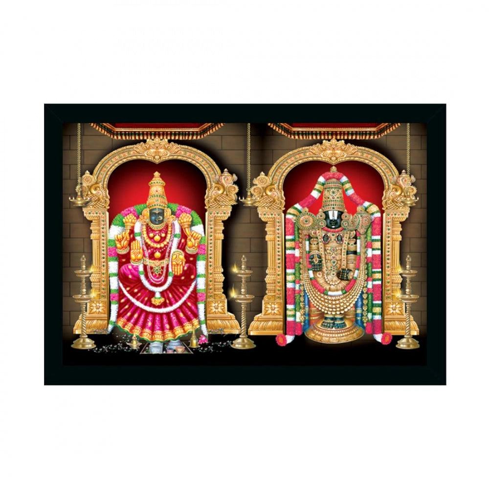 Generic Tirupati Balaji Painting with Synthetic Photo Frame (Multicolor)