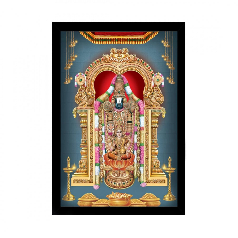 Generic Tirupati Balaji Painting with Synthetic Photo Frame (Multicolor)