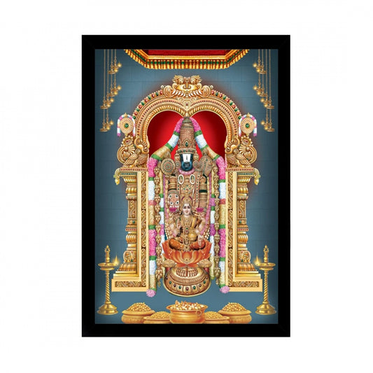 Generic Tirupati Balaji Painting with Synthetic Photo Frame (Multicolor)