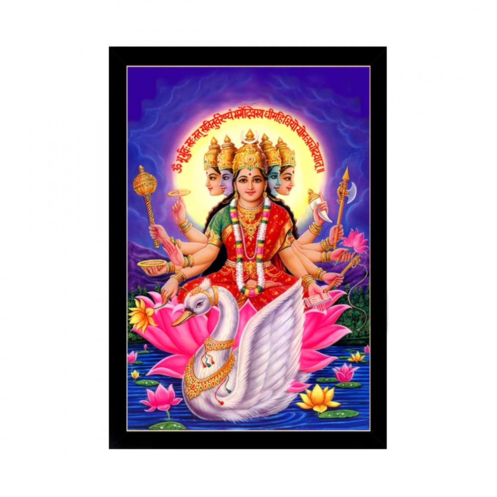 Generic Maa Laxmi Painting with Synthetic Photo Frame (Multicolor)