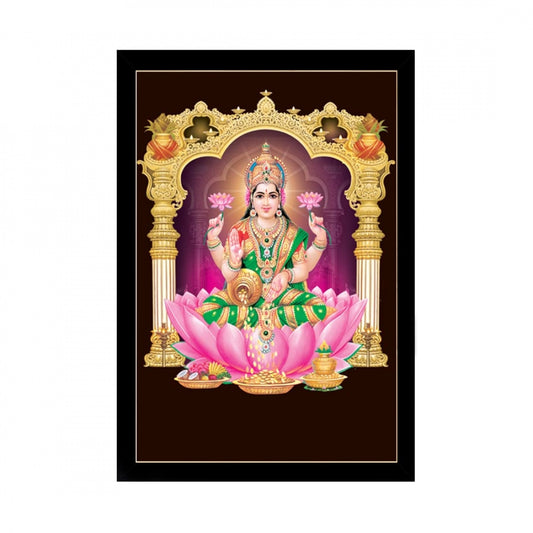 Generic Maa Laxmi Painting with Synthetic Photo Frame (Multicolor)