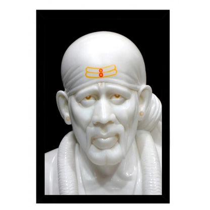 Generic Saibaba Painting with Synthetic Photo Frame (Multicolor)