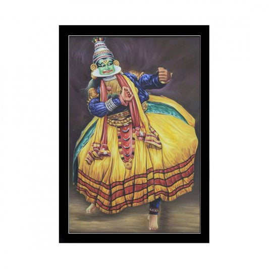 Generic Kerala Traditional Kathakali Painting with Synthetic Photo Frame (Multicolor)