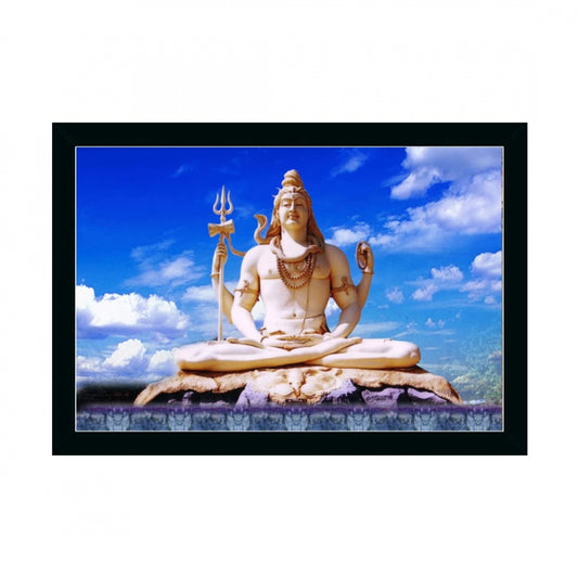 Generic Lord Shiva Painting with Synthetic Photo Frame (Multicolor)