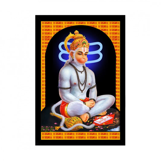 Generic Lord Hanuman Ji Painting with Synthetic Photo Frame (Multicolor)