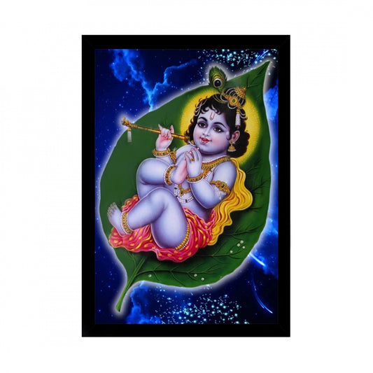 Generic Maa Yashoda Painting with Synthetic Photo Frame (Multicolor)