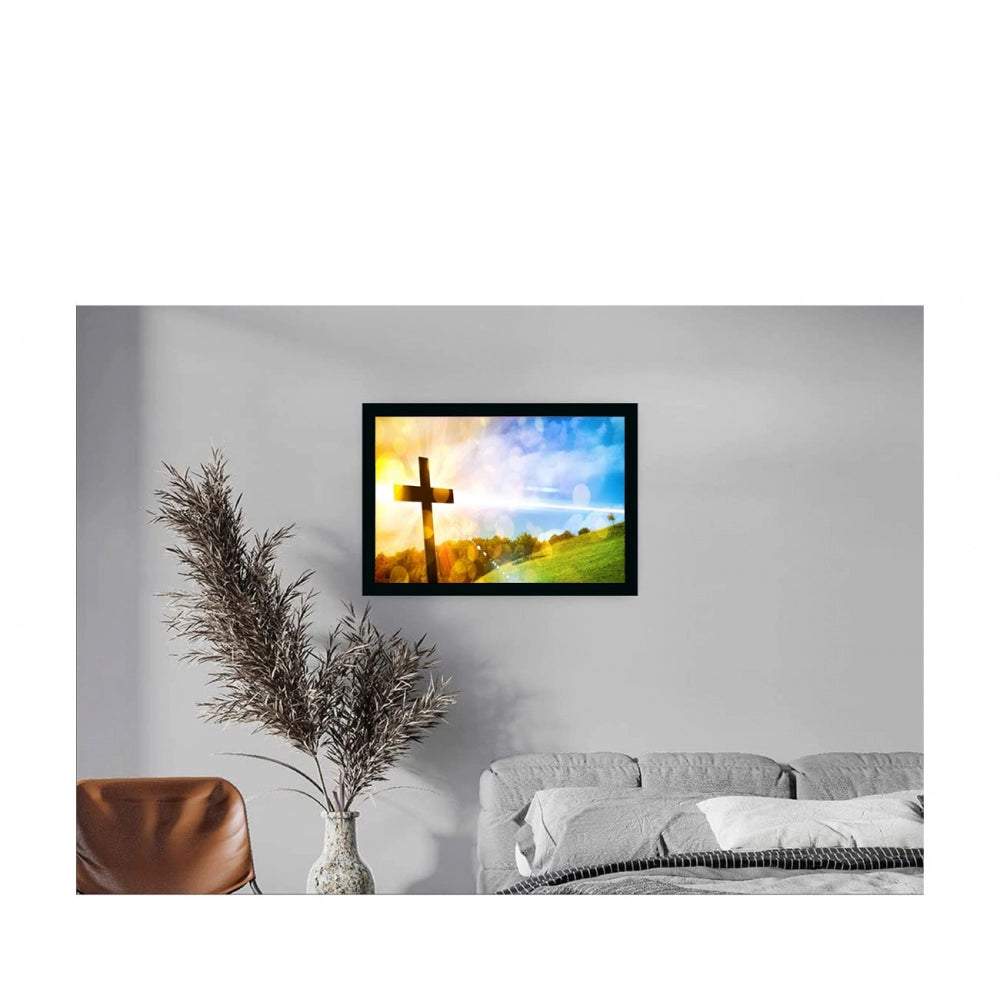 Generic Jesus Christ Painting with Synthetic Photo Frame (Multicolor)