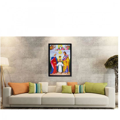 Generic Jesus Christ Painting with Synthetic Photo Frame (Multicolor)