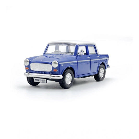 Roneclick Plastic Old Model Fiat Openable Doors Pull Back Action Collectible Car For Kids (Blue)