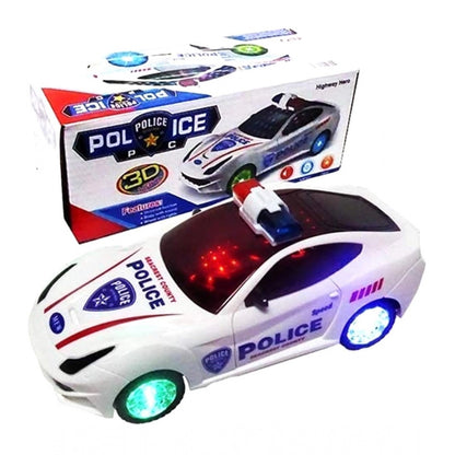 Roneclick Plastic  Fun Flashing Lights In The Wheels And Realistic Sounds With Sirens Police Car Toy For Kids (White)