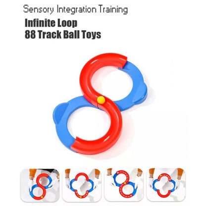 Roneclick Plastic 8 Shape Infinite Loop Interaction Balancing Track Toy Creative Track With 3 Bouncing Balls For Kids (Multicolor)