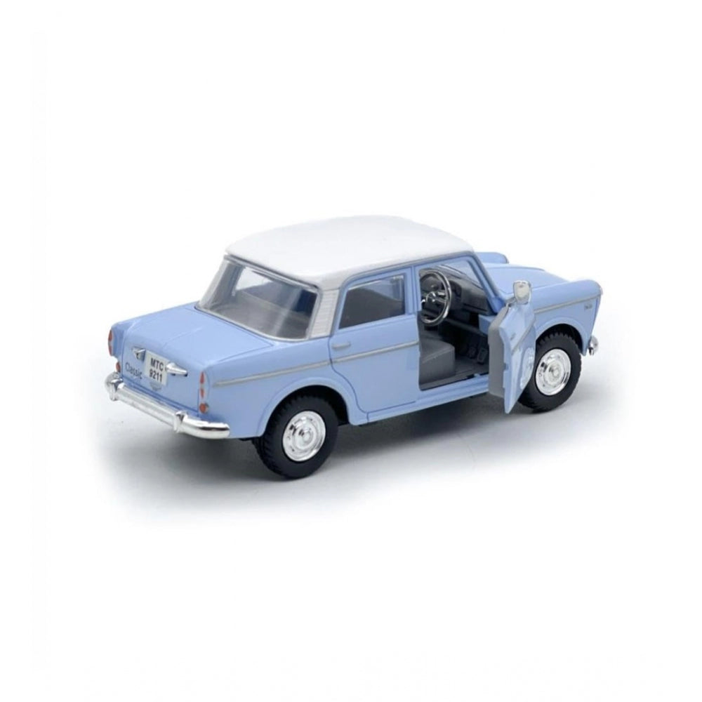 Roneclick Plastic Old Model Fiat Openable Doors Pull Back Action Collectible Car (Sky blue)