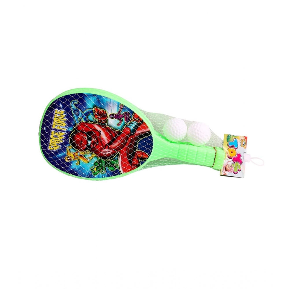 Roneclick Plastic Racket Set For Kids Indoor Outdoor Table Tennis (Red)