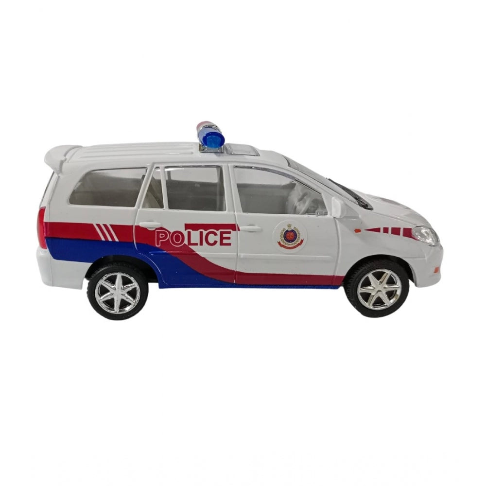 Roneclick Plastic Innova Crysta Pull Back Police Car For Kids  (White)