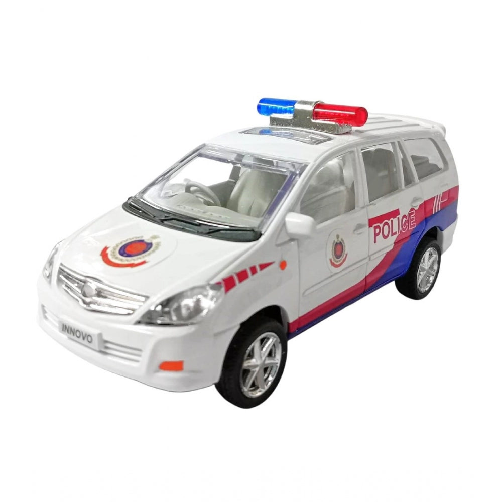 Roneclick Plastic Innova Crysta Pull Back Police Car For Kids  (White)