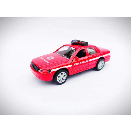 Roneclick Plastic Diecast Metal Pullback Police Car (Red)