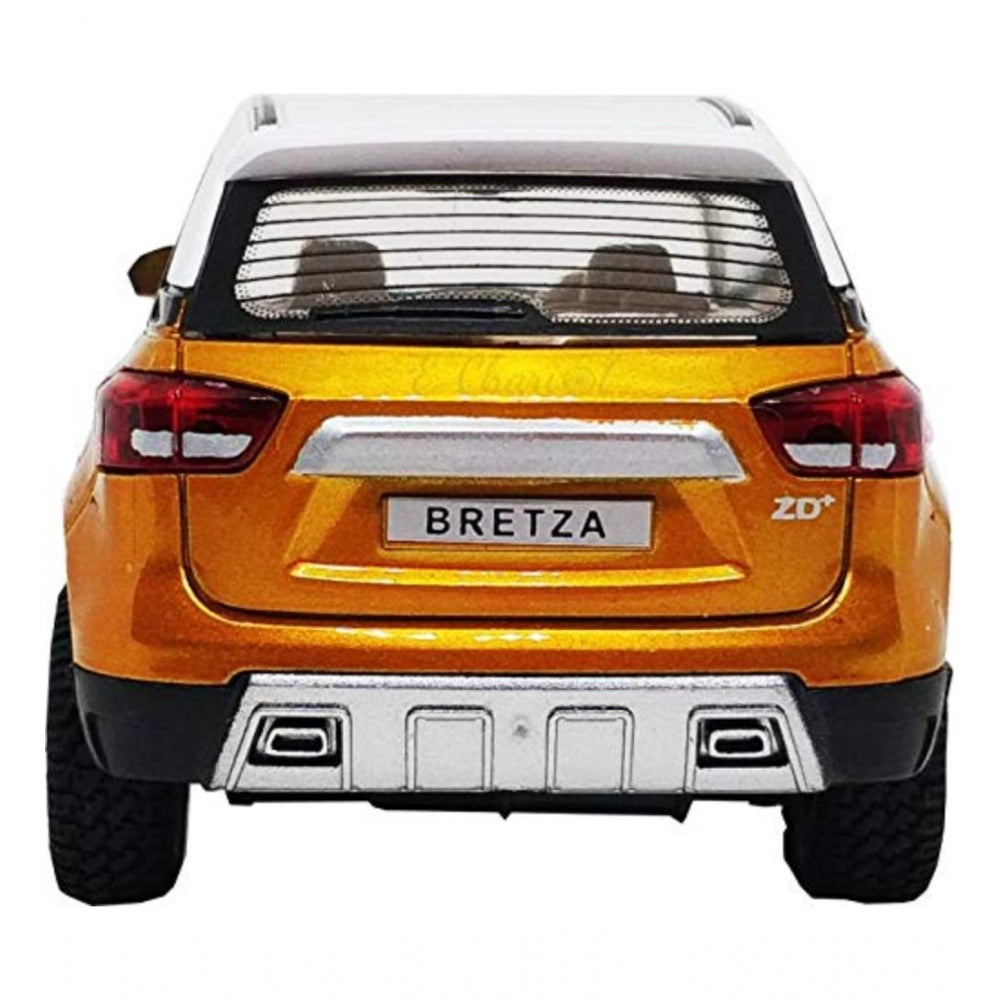 Roneclick Plastic Bretza Suv Pull Back Car (Gold)