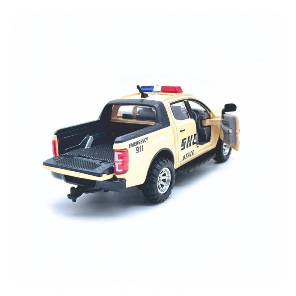 Roneclick Plastic Police Pull Back Toys For Kids Emargency Car (Assorted)