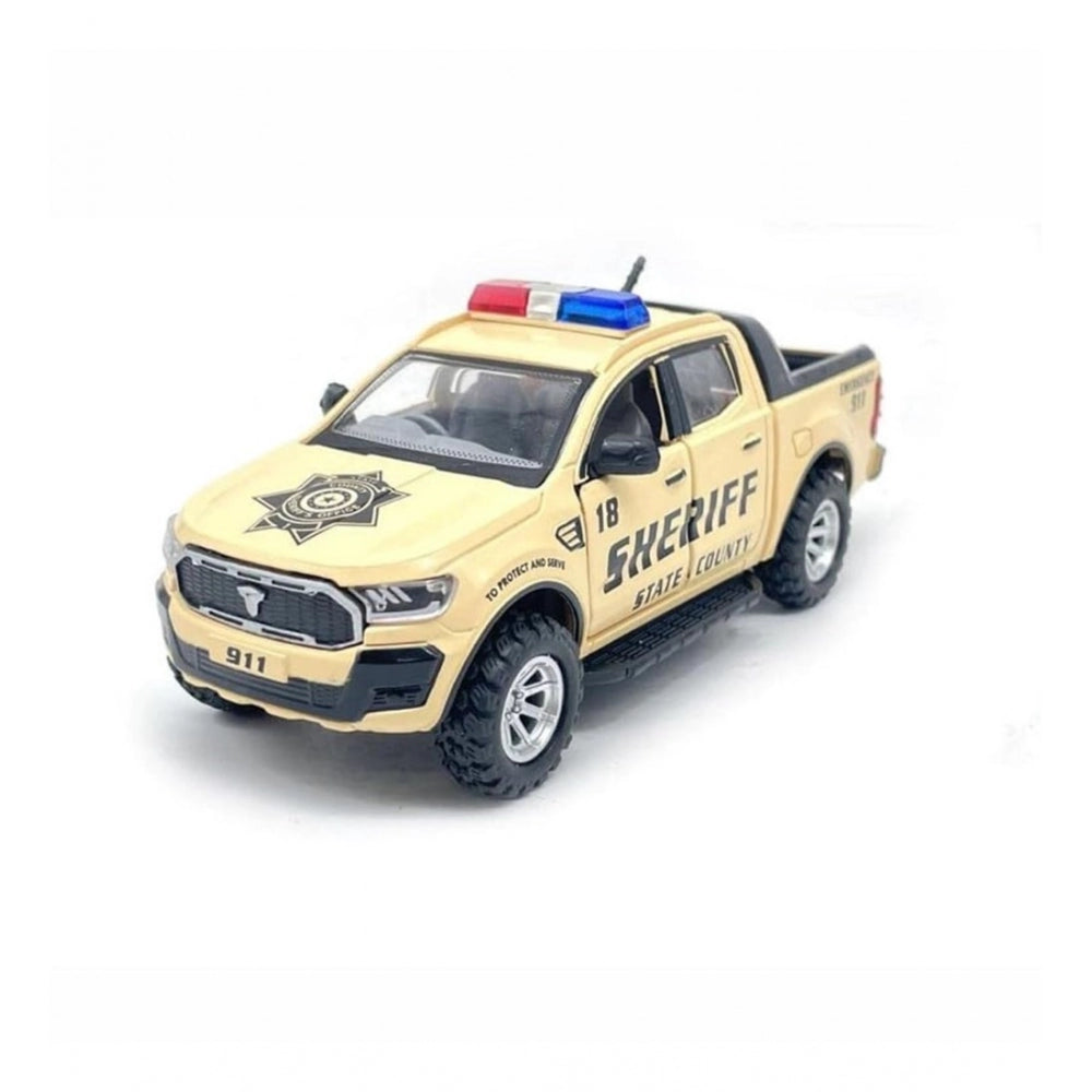 Roneclick Plastic Police Pull Back Toys For Kids Emargency Car (Assorted)