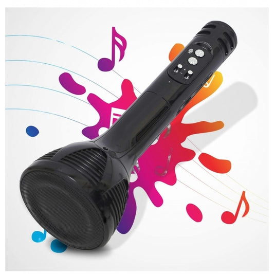 Roneclick Plastic Handheld MultiFunction Mic With Microphone Speaker (Black)