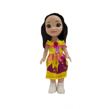 Roneclick Plastic Doll Set With Fast Food Accessories (Yellow)