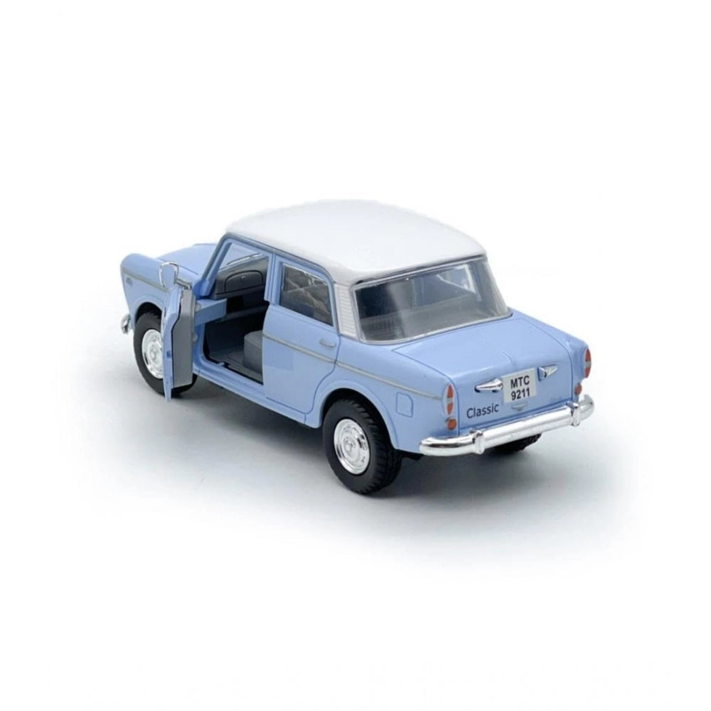 Roneclick Plastic Old Model Fiat Openable Doors Pull Back Action Collectible Car (Sky blue)