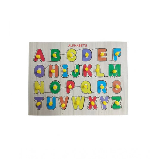 Roneclick Wooden Educational Learning English Alphabet Puzzle Board (Wood Color)