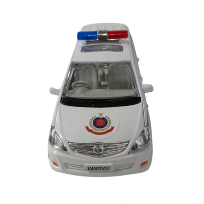 Roneclick Plastic Innova Crysta Pull Back Police Car For Kids  (White)