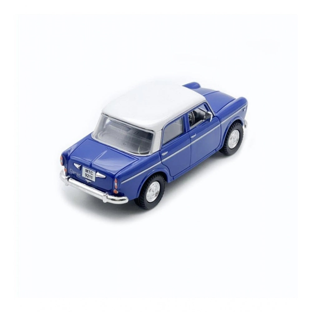 Roneclick Plastic Old Model Fiat Openable Doors Pull Back Action Collectible Car For Kids (Blue)