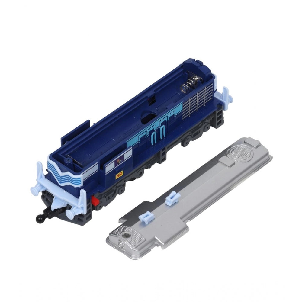 Roneclick Plastic Passenger Train Set With Tracks For Kids (Blue)