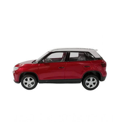 Roneclick Plastic Brezza Red  White Suv Car For Kids (Red)