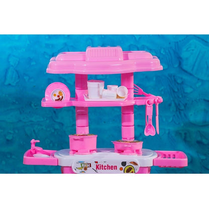 Roneclick Plastic Kitchen Set For Girl And Boys 32 Pieces Little Chef Cooking Pretend Play Set Toy (Pink)