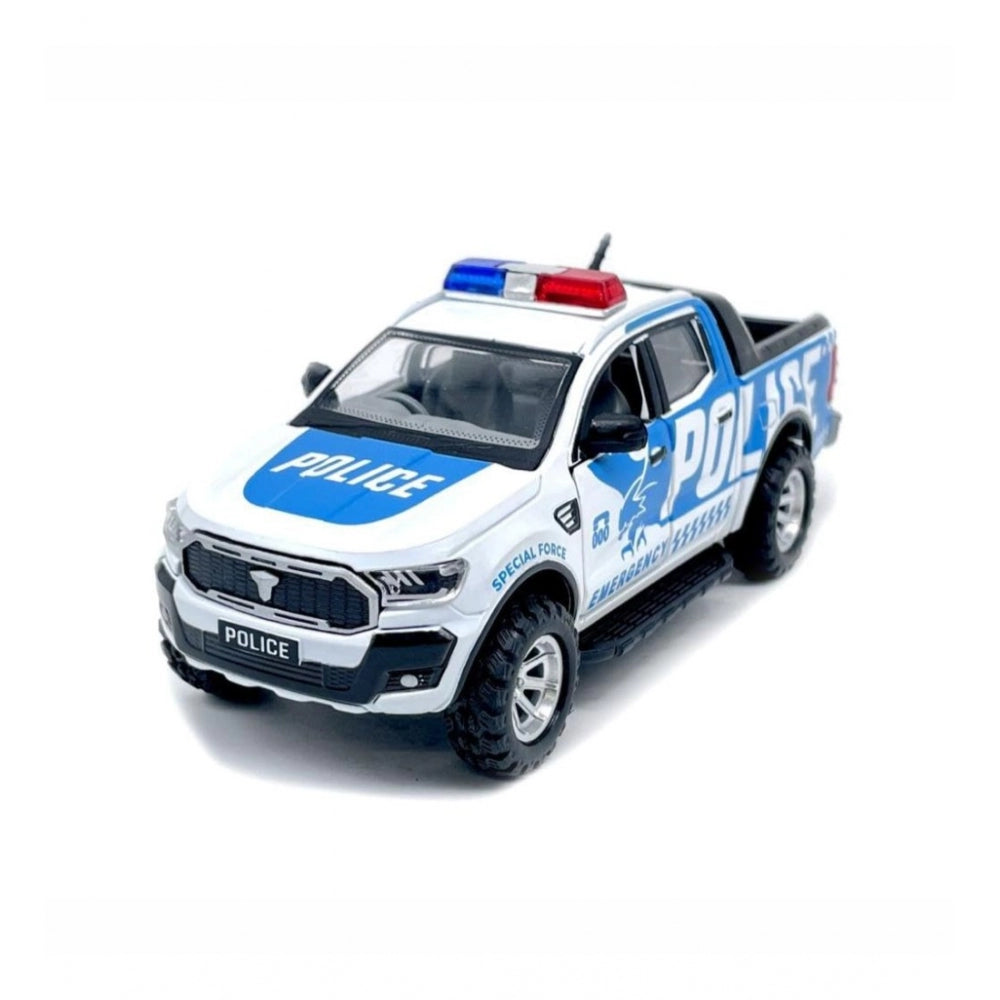 Roneclick Plastic Police Car For Kids (White)