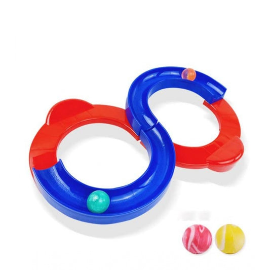 Roneclick Plastic 8 Shape Infinite Loop Interaction Balancing Track Toy Creative Track With 3 Bouncing Balls For Kids (Multicolor)