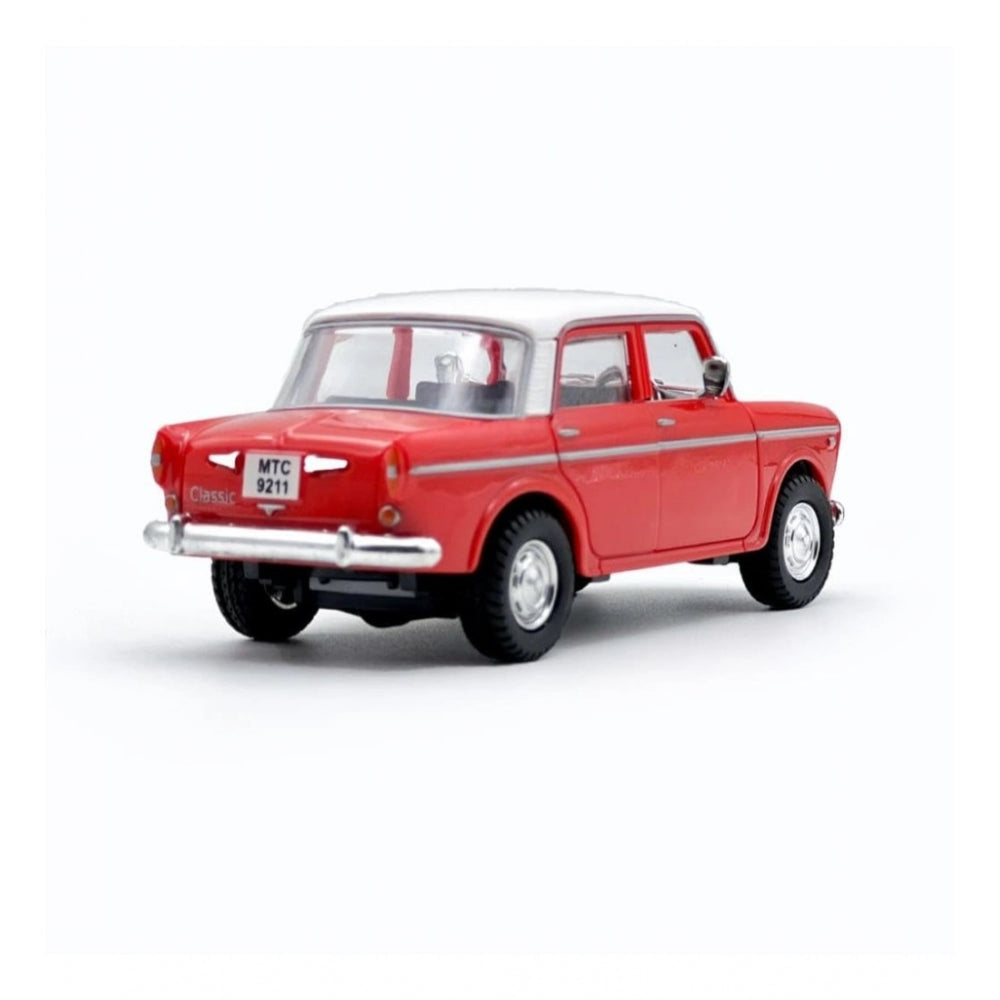 Roneclick Plastic Toy Model Fiat Openable Doors Pull Back Action Collectible Car (Red)