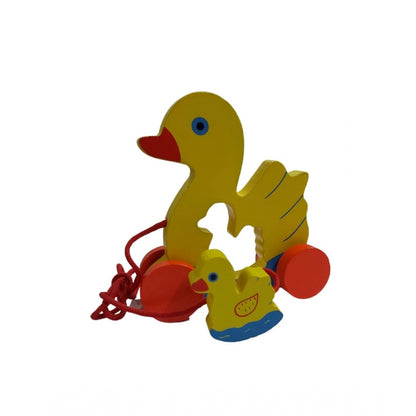 Roneclick Wooden Toddlers Duck Pull Toy For Babies (Multicolor)