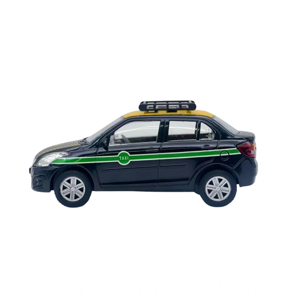 Roneclick Plastic Ola Uber Swift Taxi Model Openable Doors Pull Back Action Car For Kids (Black)