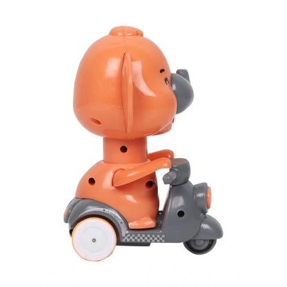 Roneclick Plastic Elephant Push And Go Friction Toy For Kids (Orange)