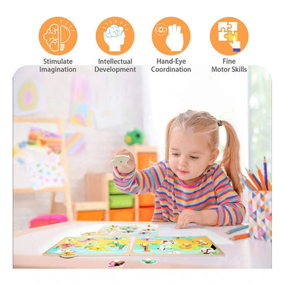 Roneclick Plastic Educational Learning Wooden Domestic Animal Puzzles Board For Kids (Assorted)